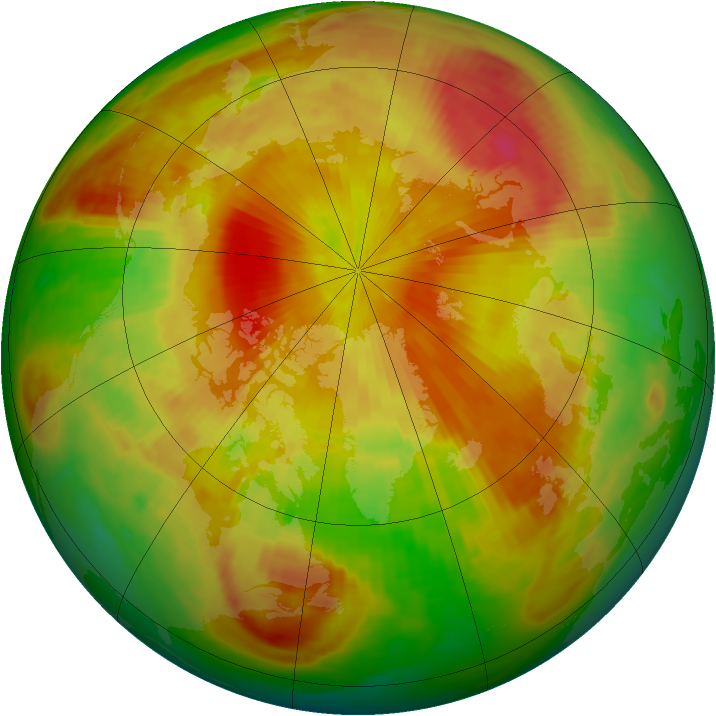 Arctic ozone map for 24 April 1989